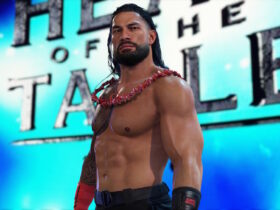 Tribal Chief and Head of Table, Roman Regins, entrnace in WWE 2K24