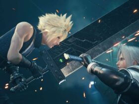 Cloud fighting Sephiroth in FF7 Rebirth.