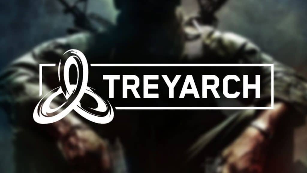 Logotipo de Treyarch sobre fondo de Black Ops