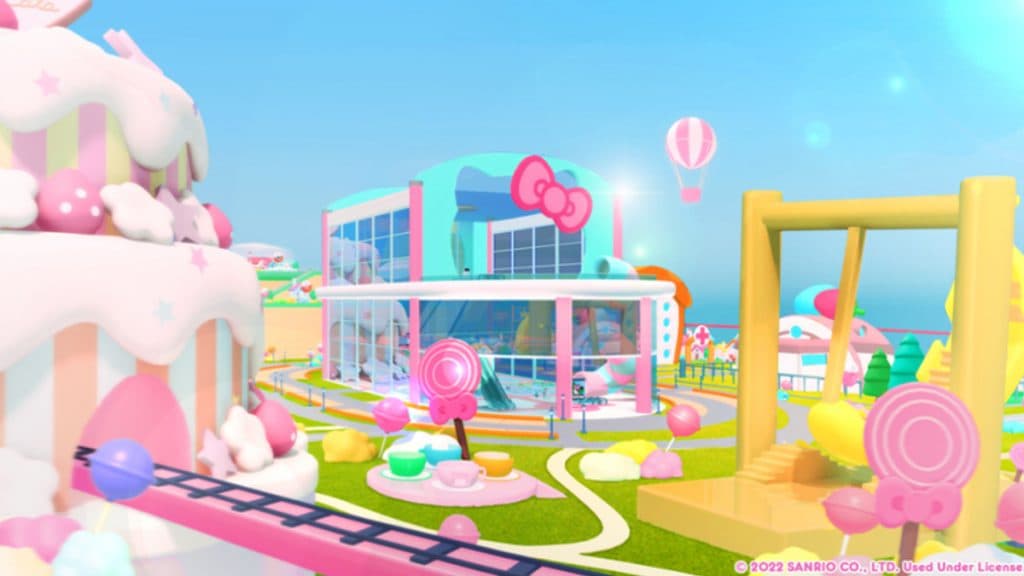 Ubicación de la cafetería en Roblox My Hello Kitty Cafe.