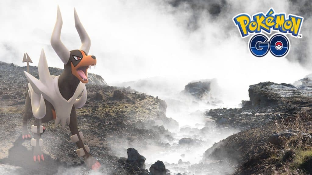 imagen promocional de pokemon go mega houndoom raid boss