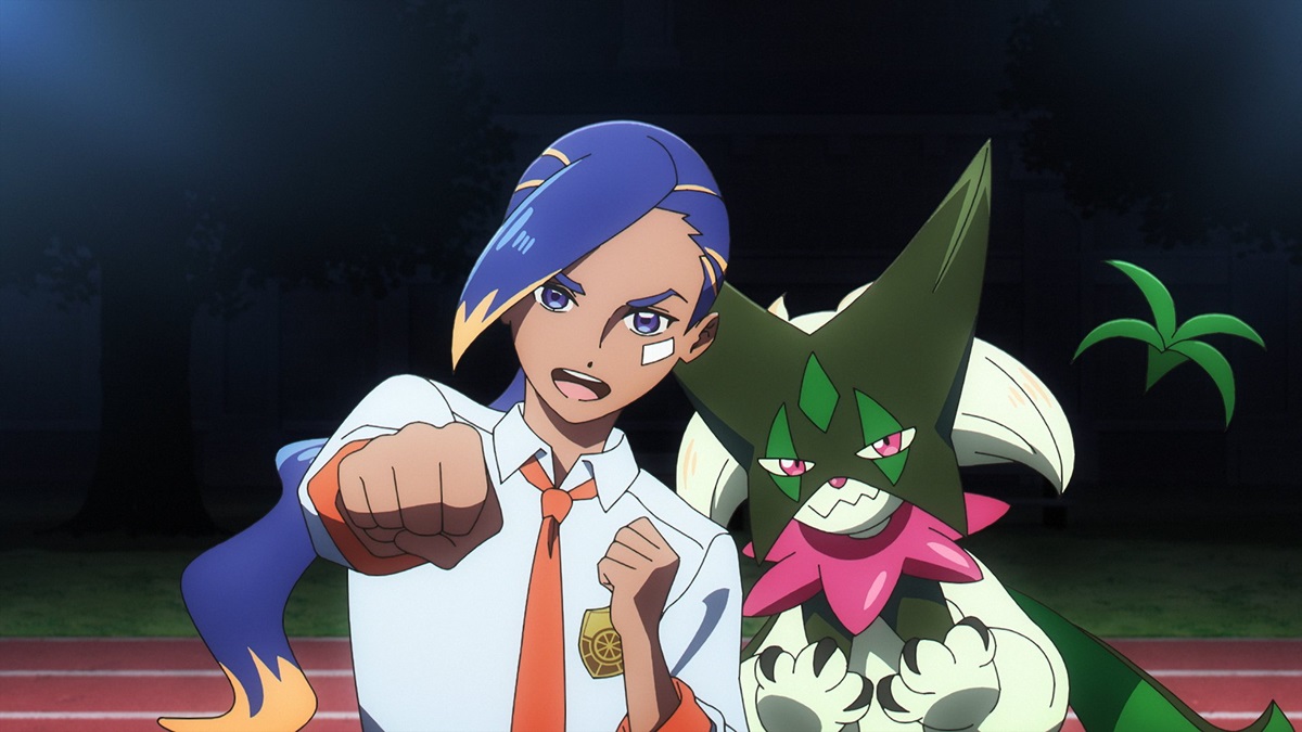 Aliquis and Meowscarada in Pokemon anime