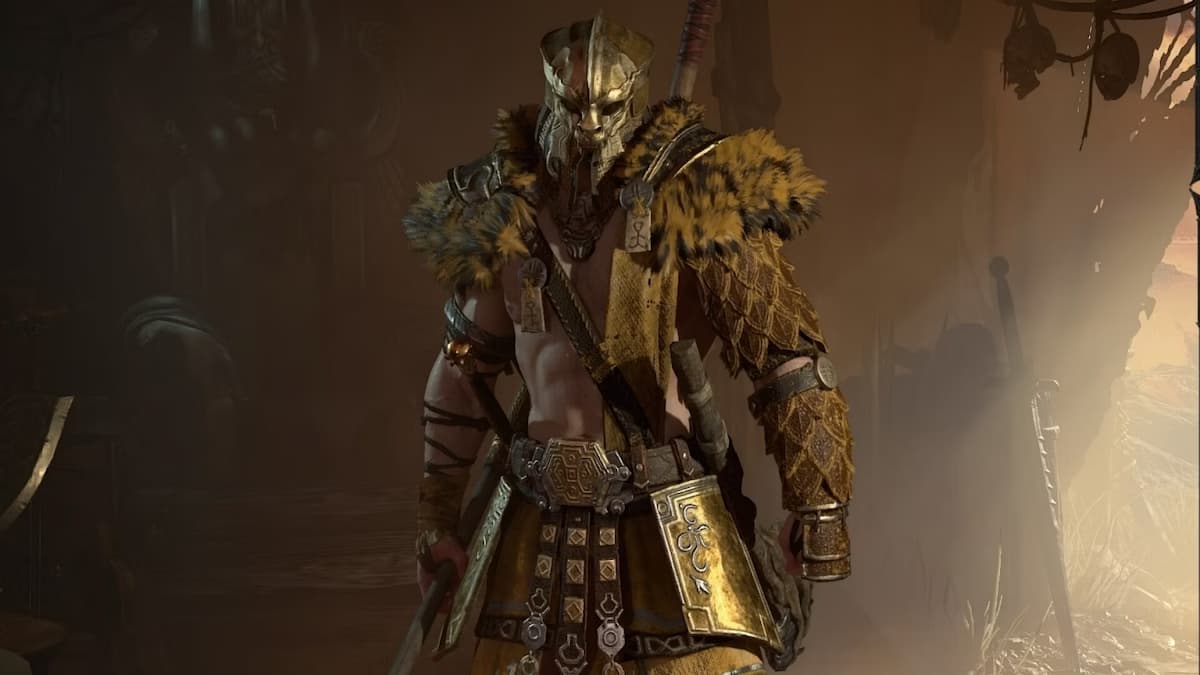 A barbarian wearing the Andariel