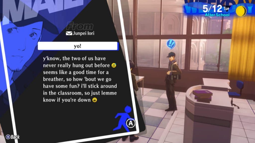 Junpei en Persona 3 Recargar