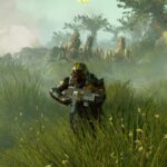 helldivers 2 character running through grass