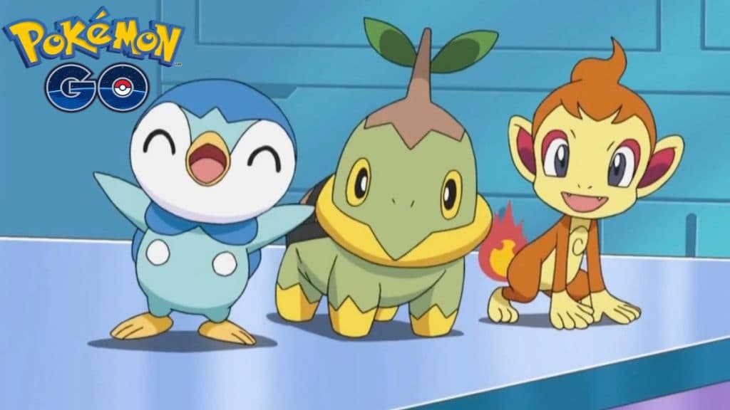 pokemon go sinnoh iniciadores piplup, turtwig y chimchar