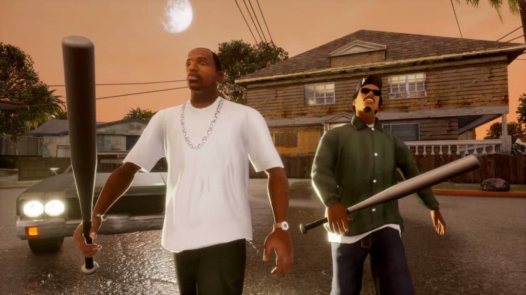 CJ y otro personaje de GTA San Andreas.