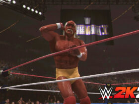 Hulk Hoogan celebrating in WWE 2K24