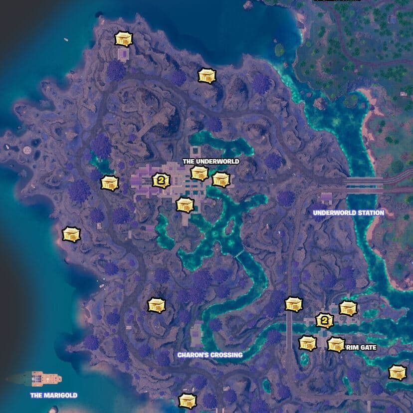 Ubicaciones de los cofres del inframundo de Fortnite