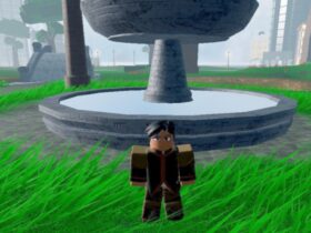 A RoBending Online character standing near a landmark.