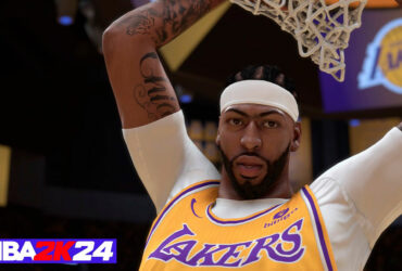 Anthony Davis dunking in NBA 2K24