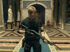 resident evil 4 leon kennedy with shotgun