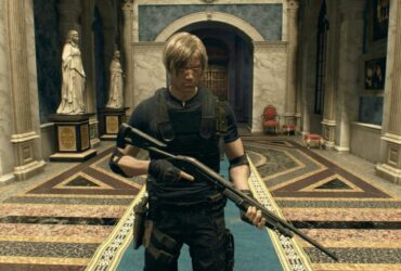 resident evil 4 leon kennedy with shotgun