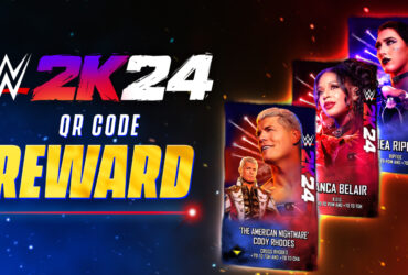 WWE 2K24-themed Cody Rhodes, Bianca Belair, and Rhea Ripley SuperCards