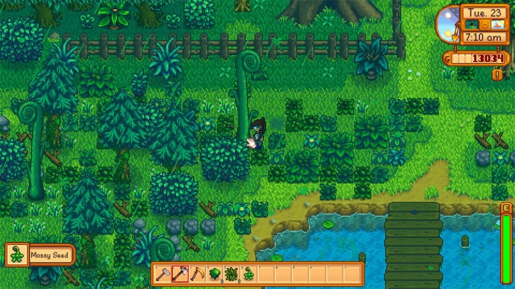 Lluvia verde en Stardew Valley