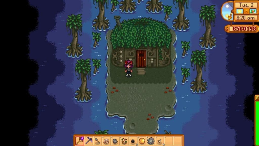 El pantano de las brujas en Stardew Valley