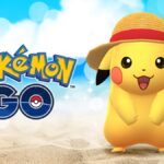 Costumed Pikachu wearing straw hat in Pokemon Go