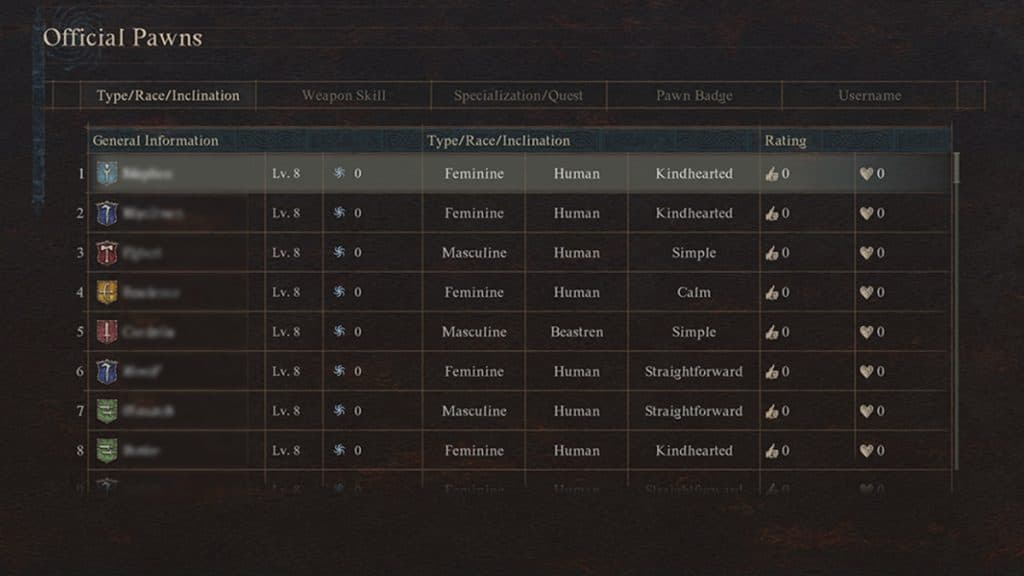 Peones oficiales en Dragon's Dogma 2