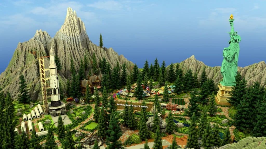 Mapa EarthSMP en el servidor KiwiSMP Minecraft