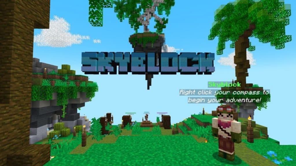 Jugabilidad del servidor Skyblock en Minecraft
