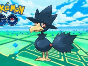 pokemon go murkrow with game background