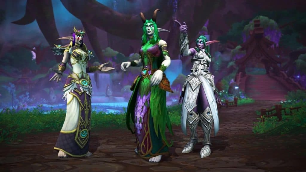 Tres personajes en WoW