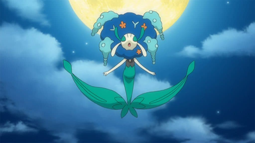 Florges usando Moonblast en el anime