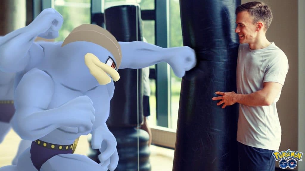 pokemon go machamp practicando con un entrenador