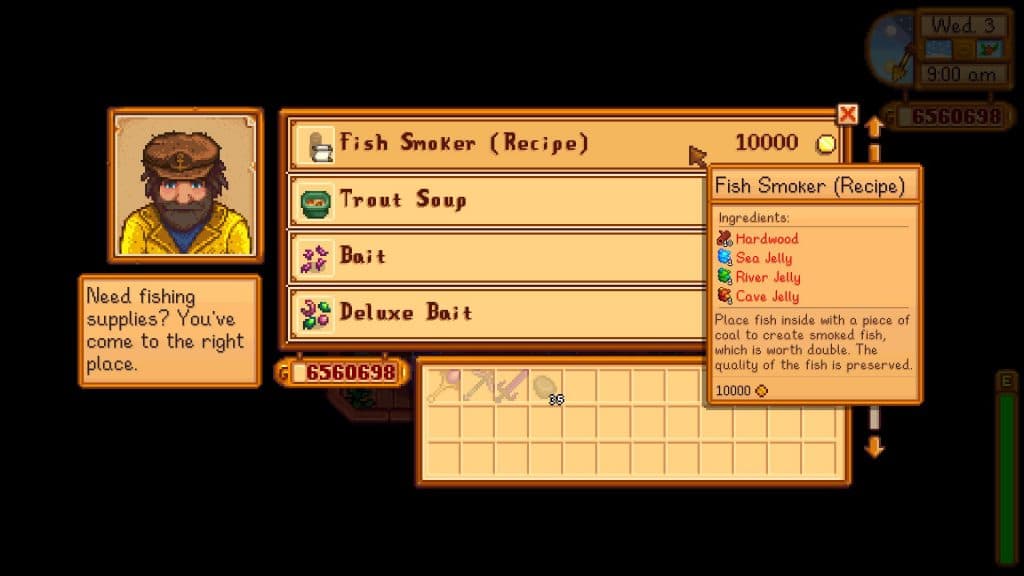 La tienda de Willy en Stardew Valley