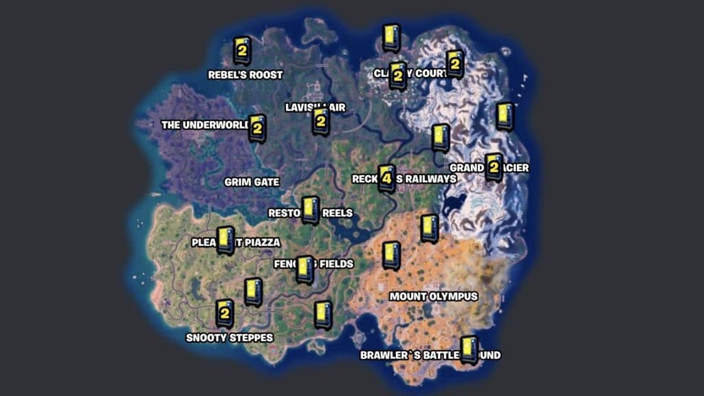 Ubicaciones de las máquinas expendedoras Midas en Fortnite Capítulo 5 Temporada 2