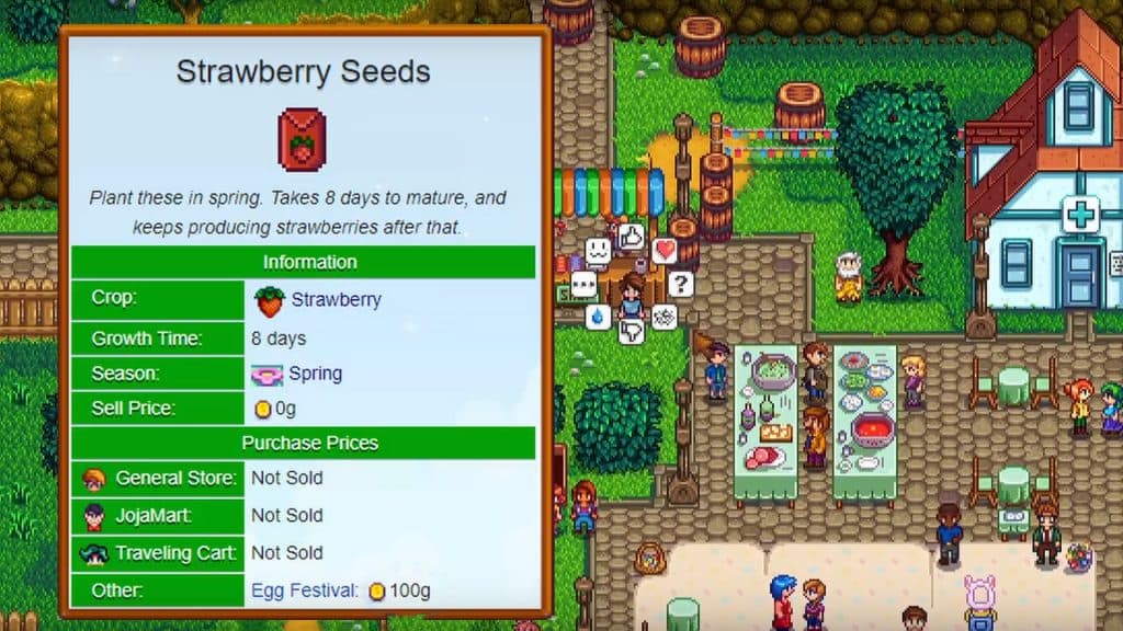 Semillas de fresa en Stardew Valley.