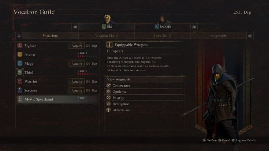 Vocación de lanza mística en Dragon's Dogma 2.