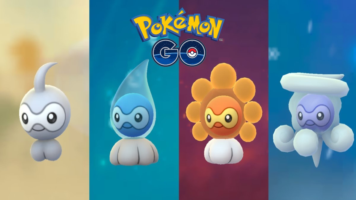 pokemon go castform normal, rainy, sunny, and snowy