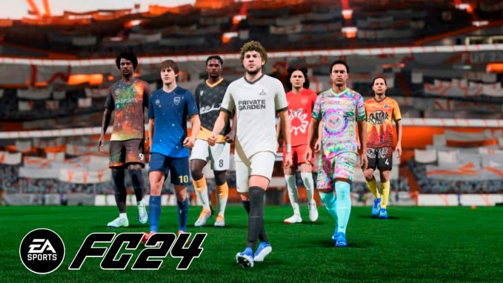 Jugadores de EA FC 24 con sus equipaciones de Ultimate Team