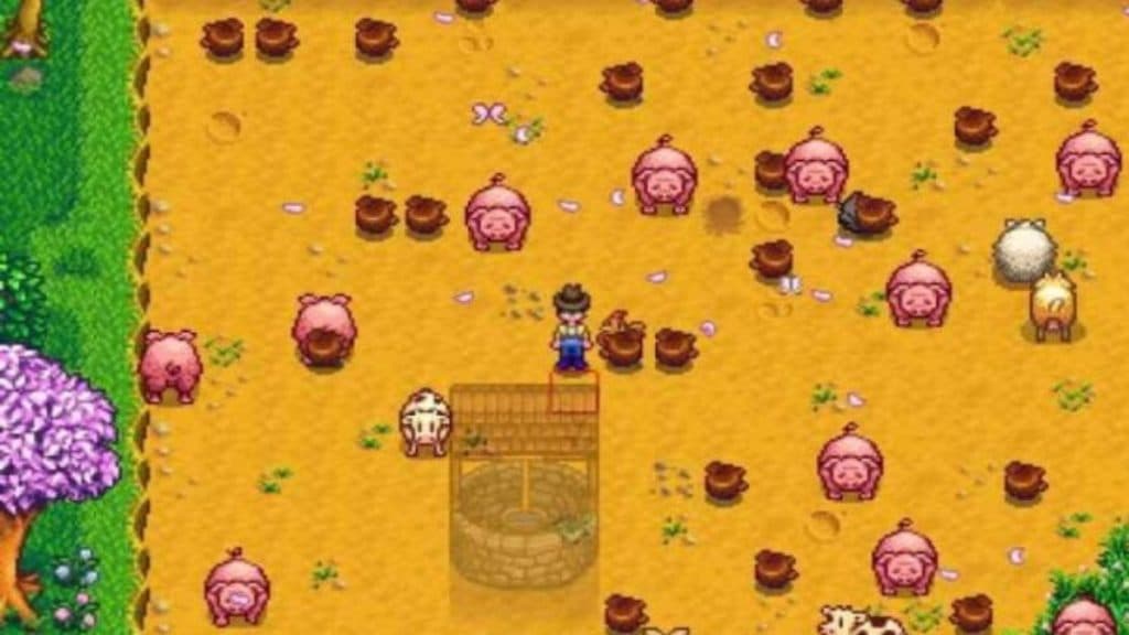 Trufas y cerdos en Stardew Valley.