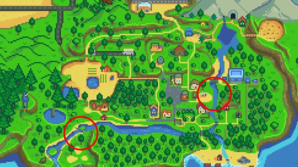 Ubicaciones de la trucha tigre de Stardew Valley