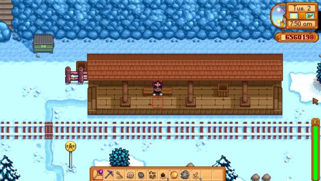 Vía de tren en Stardew Valley