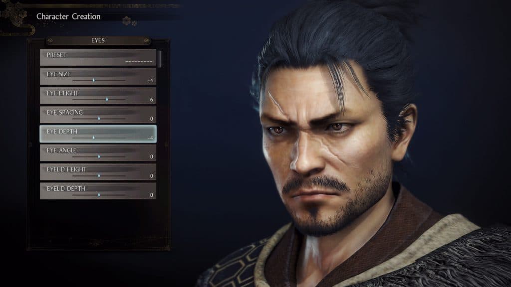 Creador de personajes en Nioh