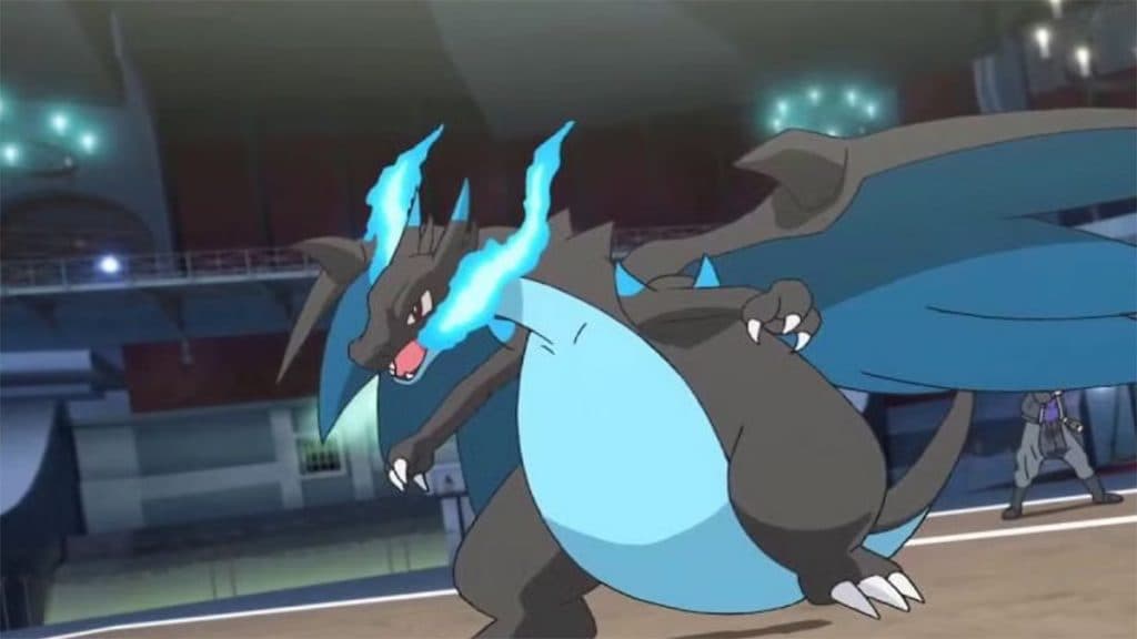 Mega Charizard X en el anime Pokémon