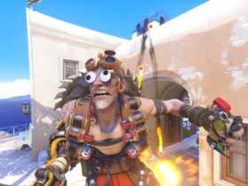 Junkrat with googly eyes in OW2