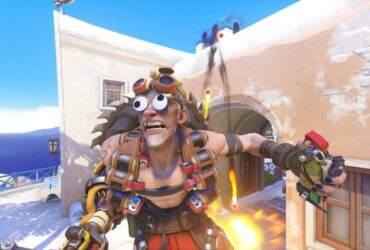 Junkrat with googly eyes in OW2