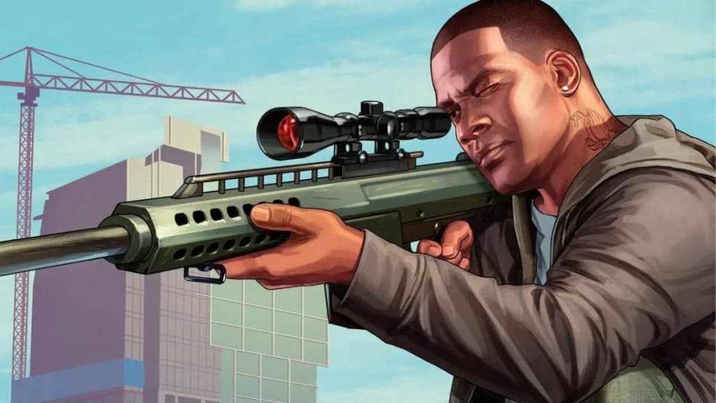 Franklin usando un francotirador en GTA 5